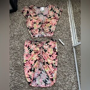 Celebrity Pink Floral Patterned Coverup